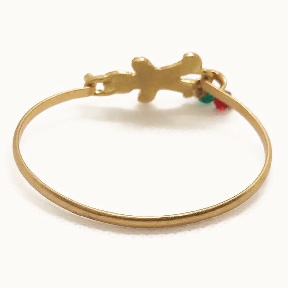 Christmas Bracelet Tipi Gingerbread Cookie Gold Tone - Picture 5 of 5